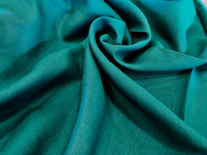 Teal Green 100% Linen.    1/4 Meter Price