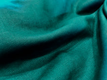 Load image into Gallery viewer, Teal Green 100% Linen.    1/4 Meter Price