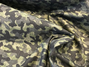 Dark Green Camouflage 100% Cotton      1/4 Meter Price