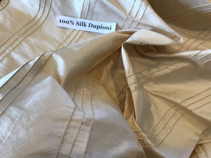 Pale Gold Pintuck 100% Silk Dupioni     1/4 Metre Price
