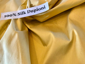 Corn Yellow 100% Silk Dupioni     1/4 Meter price