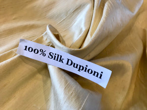 Butter Yellow Dupioni 100% Silk.      1/4 Meter Price