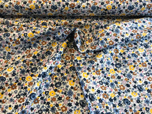 Load image into Gallery viewer, Blue &amp; Yellow Blossoms 100% Cotton Poplin     1/4 Metre Price