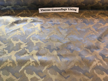 Load image into Gallery viewer, Camouflage Blue &amp; Green Viscose Lining.   1/4 Metre Price