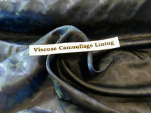 Load image into Gallery viewer, Camouflage Gold &amp; Navy Viscose Lining      1/4 Metre Price