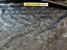 Load image into Gallery viewer, Camouflage Gold &amp; Navy Viscose Lining      1/4 Metre Price