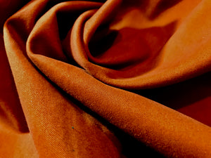 Burnt Orange Brushed 98% Cotton 2% Spandex      1/4 Metre Price