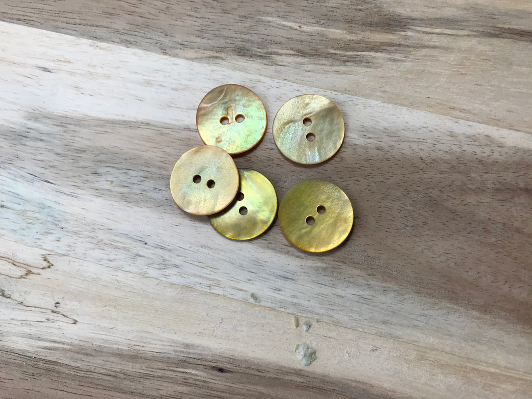 Matte Yellow Mother of Pearl Button.    Price per Button