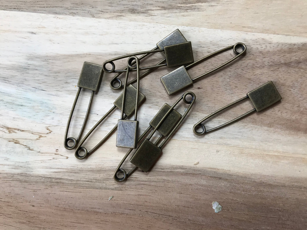 Antique Gold Designer Safety Pins