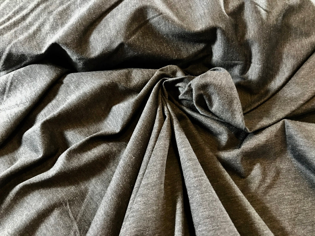 Charcoal Grey Silk & Cotton Knit.     1/4 Metre Price