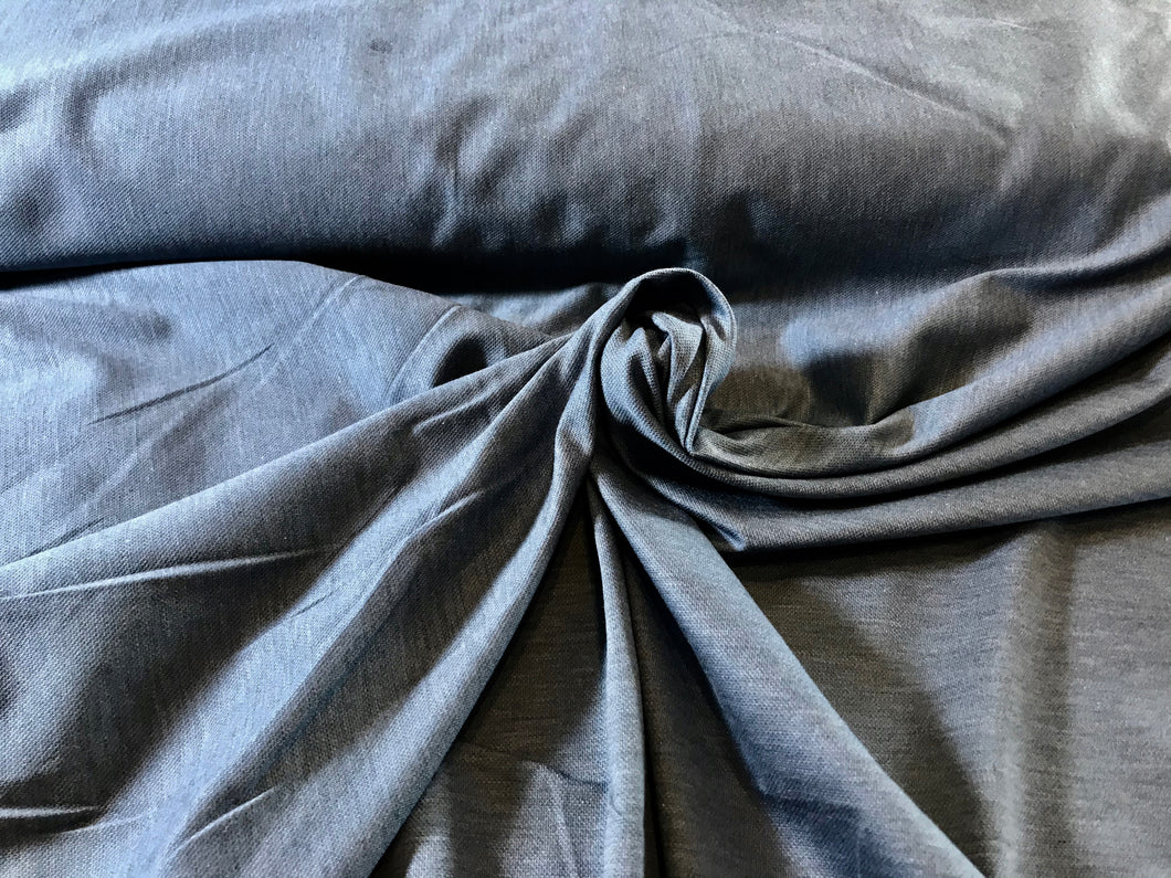 Steel Blue Silk & Cotton Knit.    1/4 Metre Price