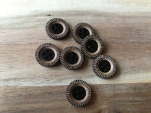 Load image into Gallery viewer, Brown Wood Etched Rim Button     Price per Button