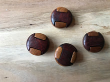 Load image into Gallery viewer, Brown &amp; Burgundy Wood Button.   Price per Button