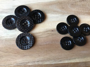 Black Manlay Plastic Button.    Price per Button
