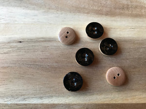 Black Painted Wood Button.    Price per Button