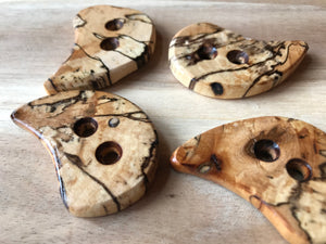 Spalted Maple Teardrop Button.    Price per Button