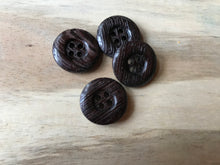 Load image into Gallery viewer, Red Brown Wood Suiting Button.    Price per Button