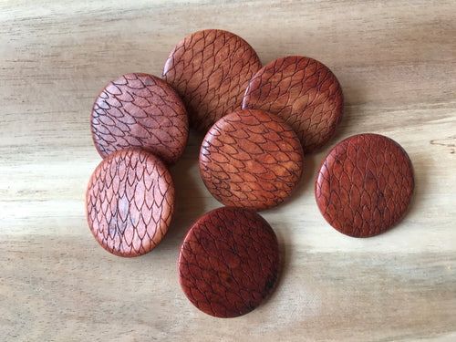 Etched Shank Wood Button.   Price per Button