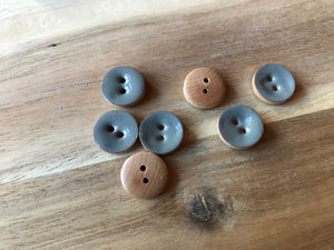 Grey/Green Painted Wood Button.  Price per Button