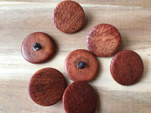 Etched Shank Wood Button.   Price per Button
