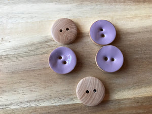 Lavender Painted Wood Button.   Price per Button