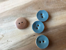 Load image into Gallery viewer, Air Force Blue Painted Wood Buttons.    Price per Button