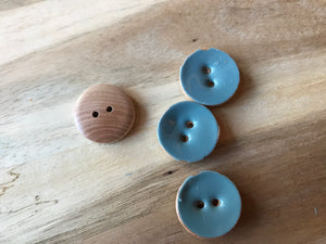 Air Force Blue Painted Wood Buttons.    Price per Button