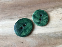 Load image into Gallery viewer, Green Painted Wood Button.   Price per Button