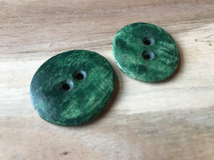 Green Painted Wood Button.   Price per Button