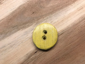 Yellow Painted Wood Button.    Price per Button