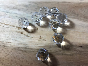 Beveled Clear Glass Ball Button.   Price per Button