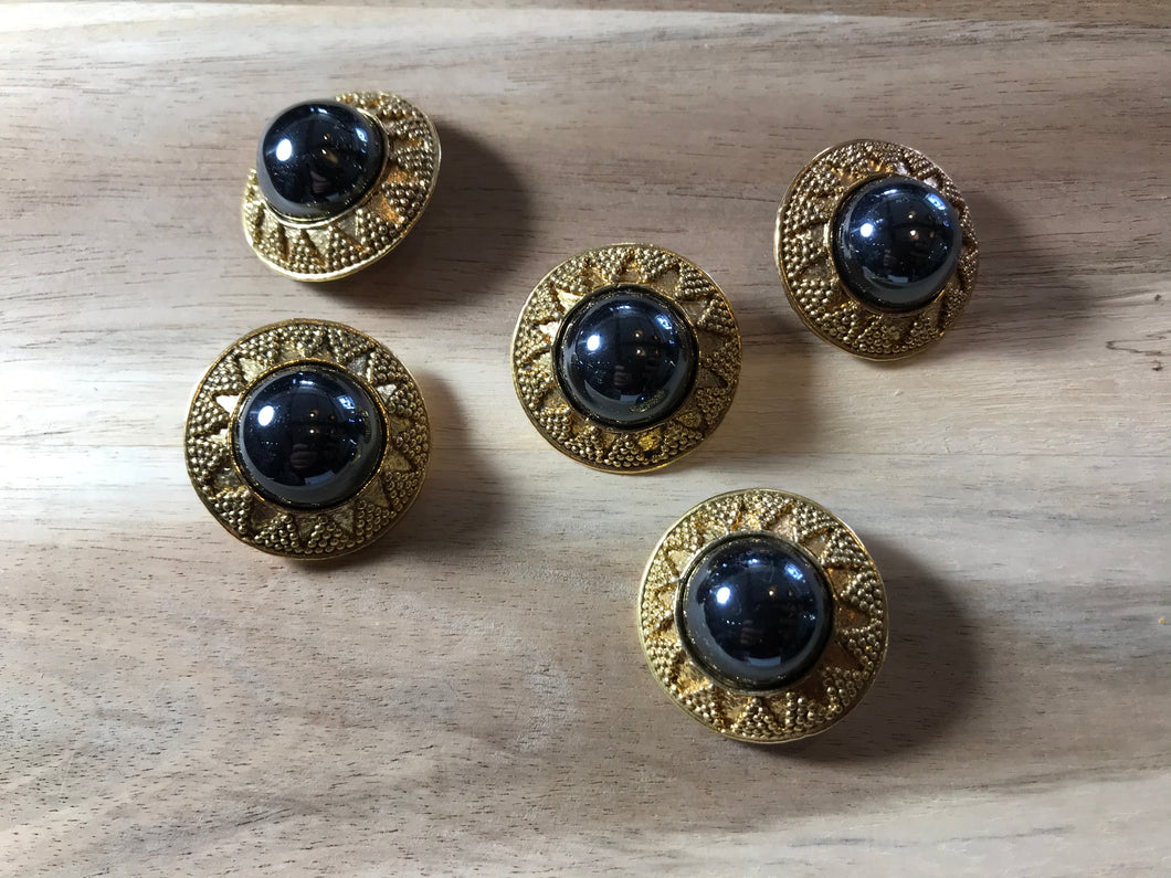 Gold Bevel and Black Pearl Button.    Price per Button