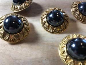 Gold Bevel and Black Pearl Button.    Price per Button