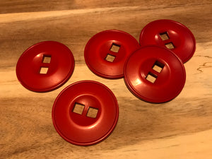1 3/8" Red Square Hole Button.   Price per Button