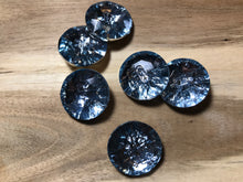Load image into Gallery viewer, Aquamarine Plastic Rhinestone 2 Hole Button.   Price per Button