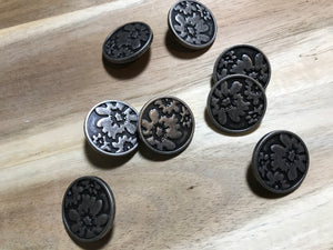 Antique Silver Floral Button      Price per Button