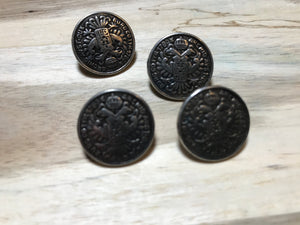 Ant. Silver Coat of Arms Button    Price per Button