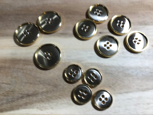 Silver & Gold Metal Suting Button     Price per Button