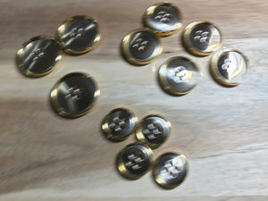 Silver & Gold Metal Suting Button     Price per Button