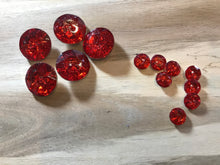 Load image into Gallery viewer, Red Plastic Rhinestone 2 Hole Button.   Price per Button