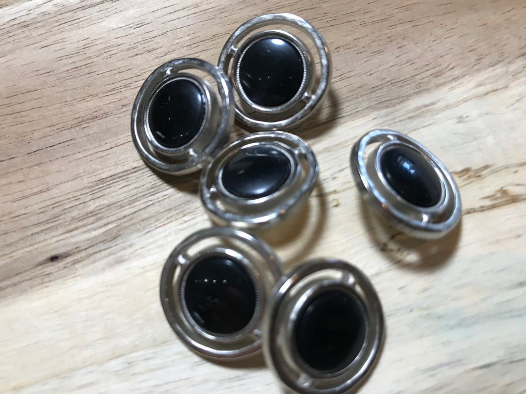 Silver Metallic Ring Button.    Price per Button