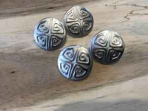 Silver Abstract Swirl Metal Button.    Price per Button