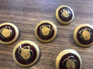 Gold and Maroon Coat of Arms.  Price per Button