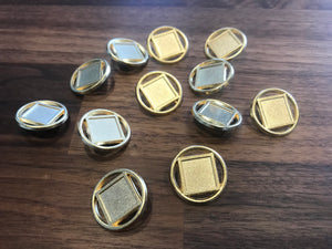 Gold Square with Ring Button      Price per Button