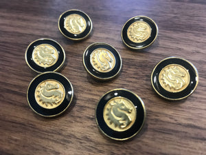 Black & Gold Dragon Button     Price per Button