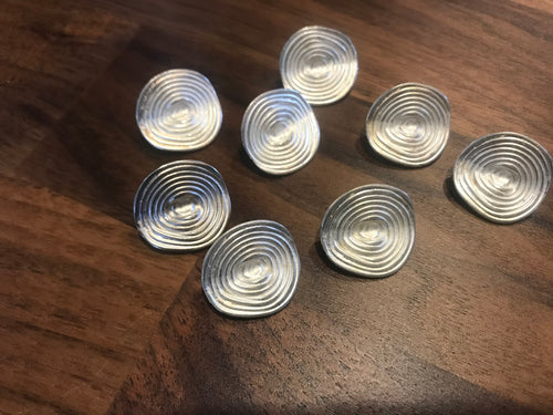 Textured Silver Oval Button.   Price per Button