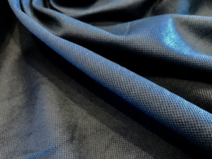 Designer Marine Blue 100% Cotton Stretch Petit Pique Knit.     1/4 Meter Price
