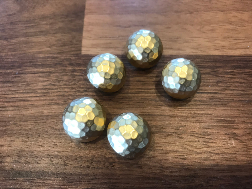 Gold Hammered Plastic Button     Price per Button