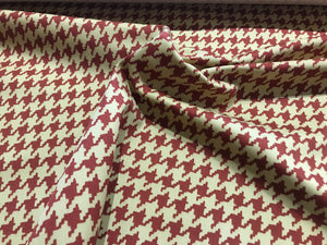 Red & Tan Herringbone printed 100% Cotton.   1/4 Metre Price