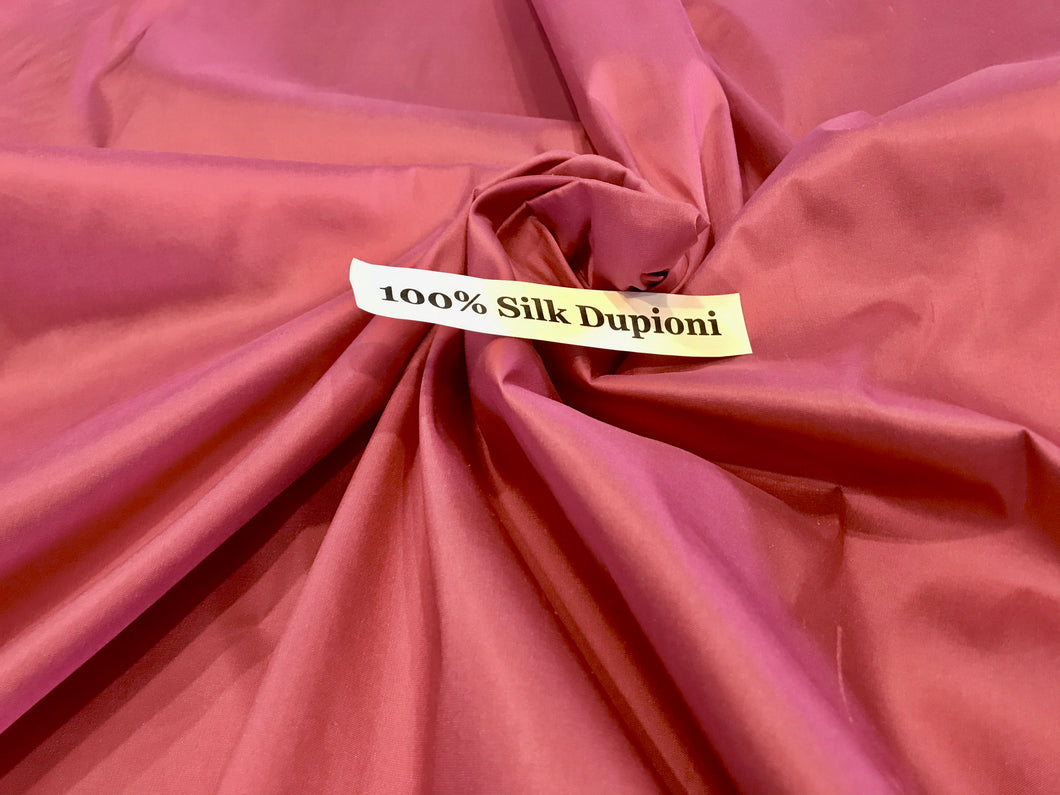 Bubblegum Pink 100% Silk Dupioni.   1/4 Metre Price